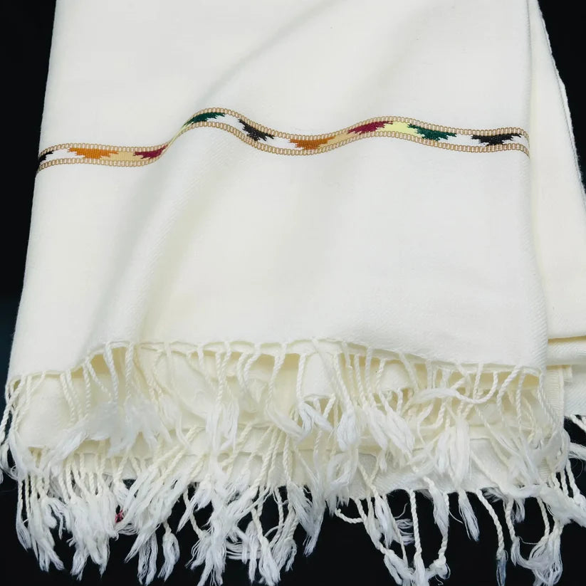 Premium Wool Shawl Collection – Traditional Woven Border & Classic Tassel Finish